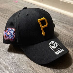 47 Black Cap with Yellow and Red Embroidery